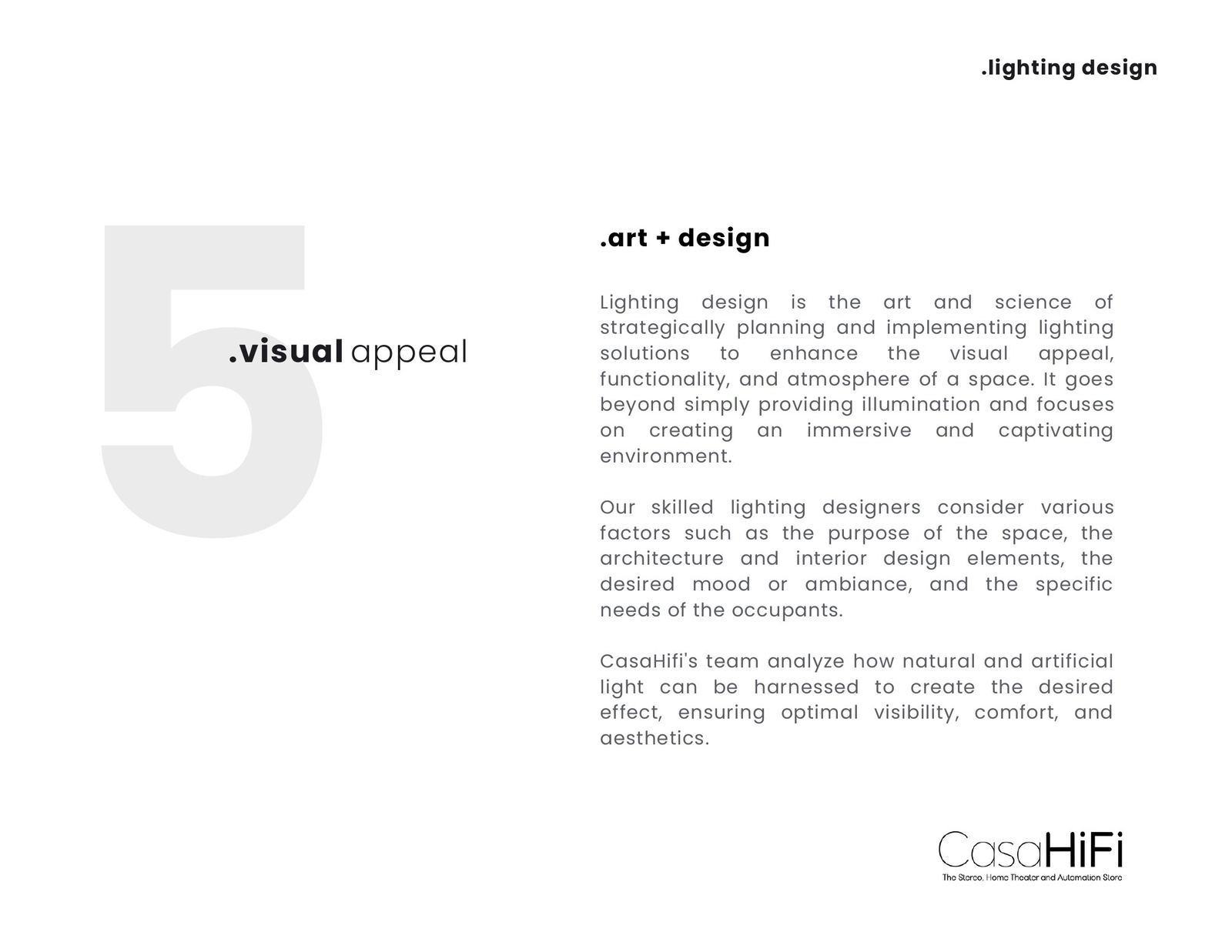 CasaHiFi brochure page